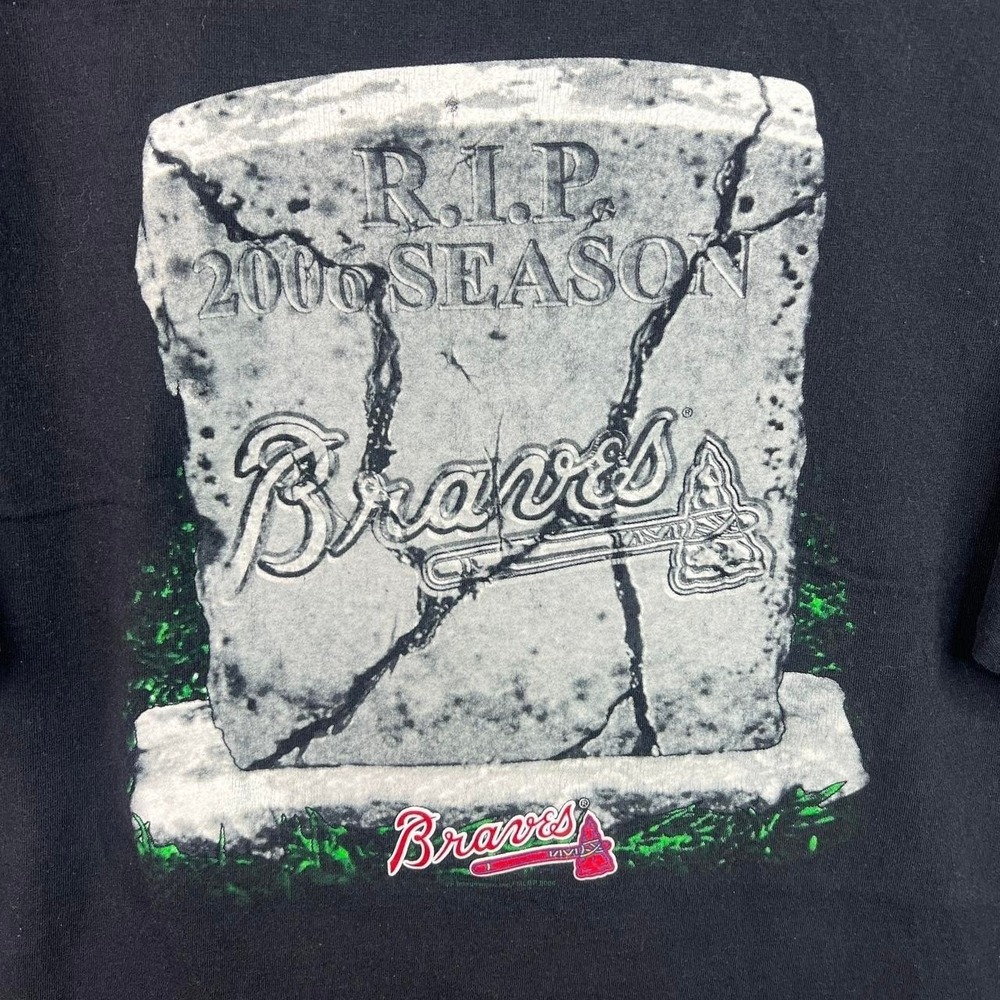 Vintage New York Mets 2006 Postseason RIP Atlanta Braves Grave Tee Shirt L - Picture 5 of 7